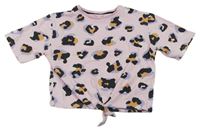 Světlerůžové crop tričko s flíčky Matalan