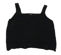 Černý pletený crop top TU