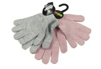 Nové - 2x třpytivé rukavice šedé+ růžové Dunnes vel.98-116