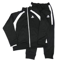 2set- černo-bílá sportovní propínací mikina s potiskem+ tepláky