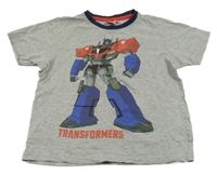 Světlešedé tričko s Transformers 