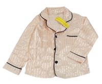 Nové - Světlerůžový pruhovaný pyžamový kabátek Shein