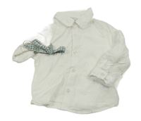 2set- bílá košile+ kostkovaný motýlek Primark