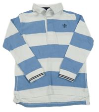 Světlemodro-bílá pruhovaná polo mikina M&S