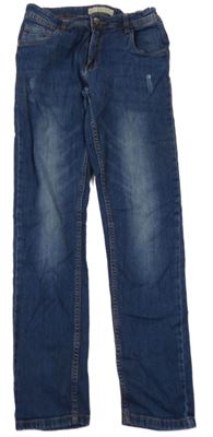 Modré šisované rifle denim