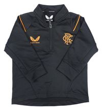 Černo-oranžové sportovní triko s logy castore