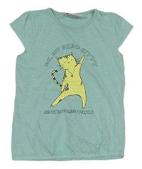 Zelené tričko s kočkou Topolino