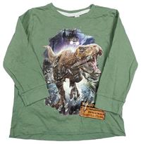 Khaki triko s dinosaurem - Jurský svět