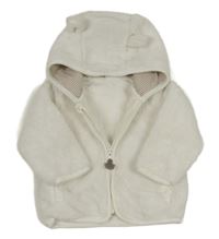 Bílá chlupatá propínací mikina s kapucí H&M