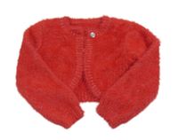 Červené pleteno/chlupaté pr opínací bolérko St. Bernard