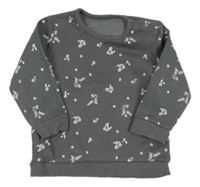 Tmavošedá mikina s kytičkami George