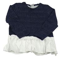 Tmavomodrá třpytivá mikina s halenkou Topolino