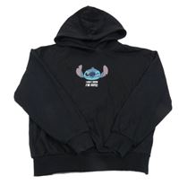 Černá mikina se Stitchem a kapucí 