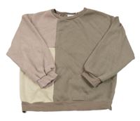 Růžovo-hnědo-béžová domácí zateplená mikina Next