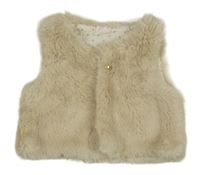 Béžová kožešinová podšitá vesta H&M