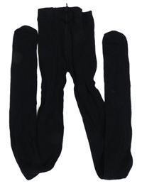 Černé žebrované punčocháče H&M