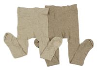 2x - Melírované punčocháče - světlebéžové, béžovo/šedé H&M