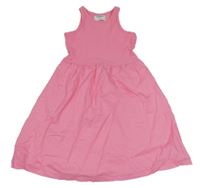 Růžové žebrované šaty s plátěnou sukní Old Navy