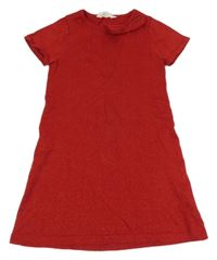 Červené pletené třpytivé šaty s mašlí H&M