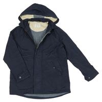 Tmavomodrá šusťáková jarní bunda s kapucí WE