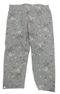 Šedé legíny s holčičkami a srdíčky Topolino