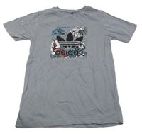 Šedé tričko s potiskem Adidas