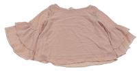Pudrová šifonová crop halenka s rozšířenými rukávy H&M