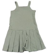 Bílo-černo-zelené kostkované šaty Primark