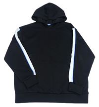 Černá mikina s proužky a kapucí H&M