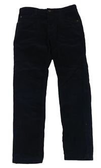 Tmavomodré manšestrové skinny kalhoty Next