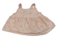 Světlerůžový crop top s mušličkami zn. George