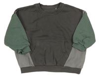 Šedo-khaki mikina s klokaní kapsou George 