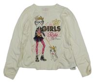 Nové - Smetanové triko s holčičkou Dunnes