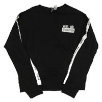 Černo-bílá crop mikina s nápisy H&M