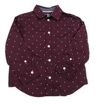 Vínová hvězdičkovaná košile H&M