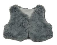 Šedá kožešinová podšitá vesta Smile