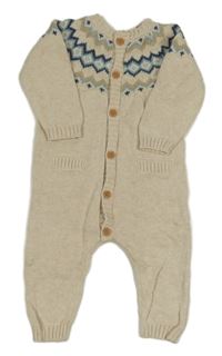 Béžový pletený overal se vzorem Matalan