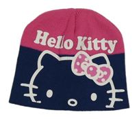 Tmavomodro-růžová čepice s Hello Kitty Sanrio 