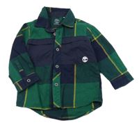 Zeleno-tmavomodrá kostkovaná flanelová košile Timberland