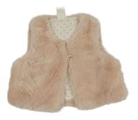 Světlerůžová kožešinová podšitá vesta H&M