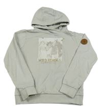 Šedá mikina s koníky a kapucí Yigga 