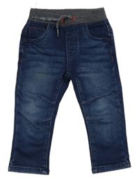 Tmavomodré teplákové rifle s gumovým pasem C&A