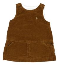 Hnědé manšestrové šaty s výšivkou Obaibi