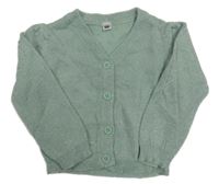 Zeleno-stříbrný propínací svetr