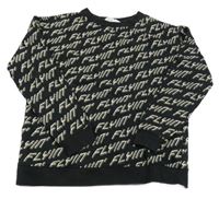 Černá mikina s nápisy H&M