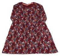 Vínové bavlněné květované šaty Y.F.K.