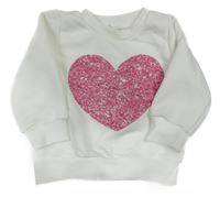 Bílá mikina se srdíčkem