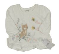 Nové - Bílé triko s kočkou Nutmeg