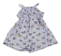 Lila letní overal s motýlky Shein 