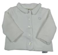 Bílá propínací prošívaná podšitá mikina s kamínky EMC